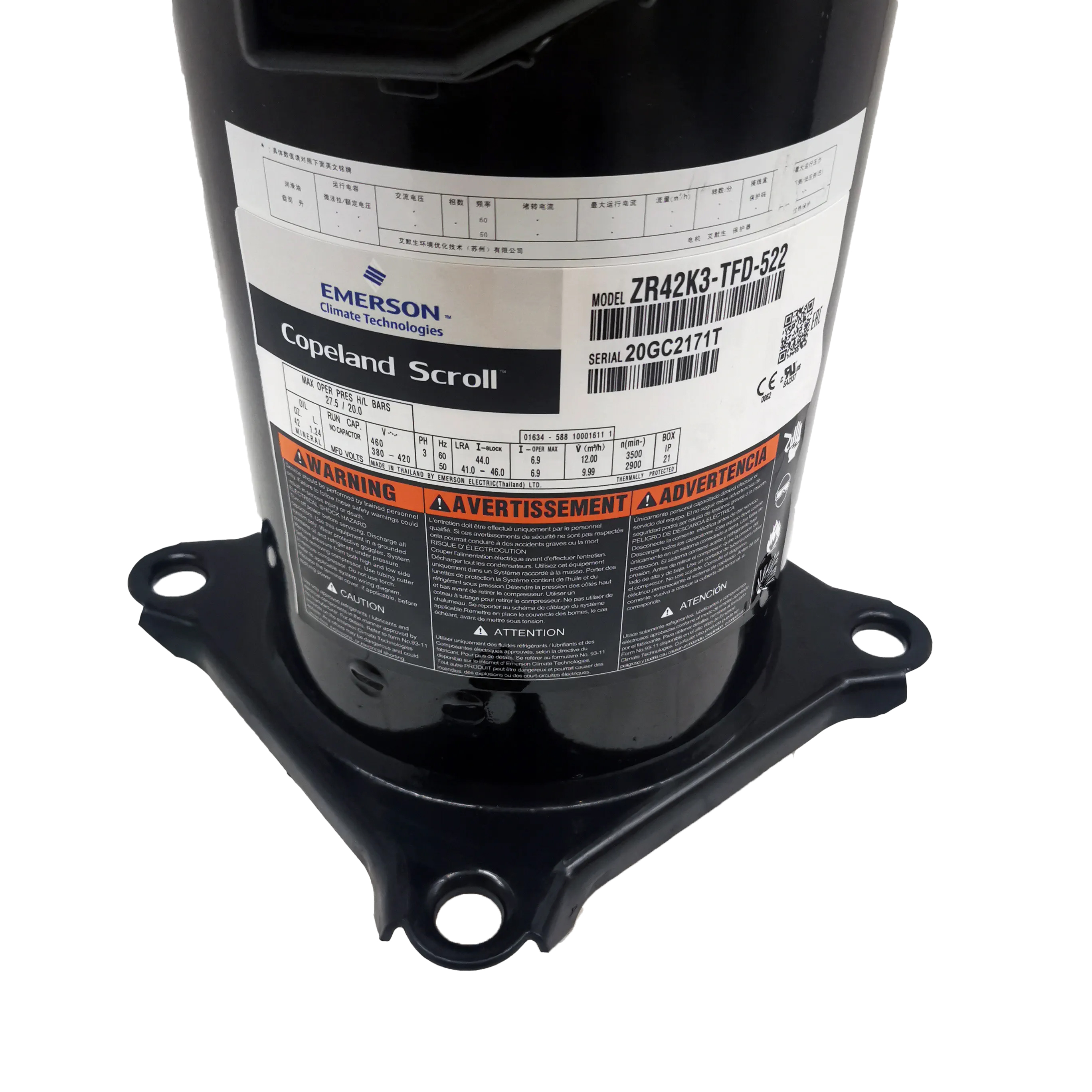 Best Price Refrigeration Compressor ZR42K3-TFD for HVAC Copeland Compressordurable