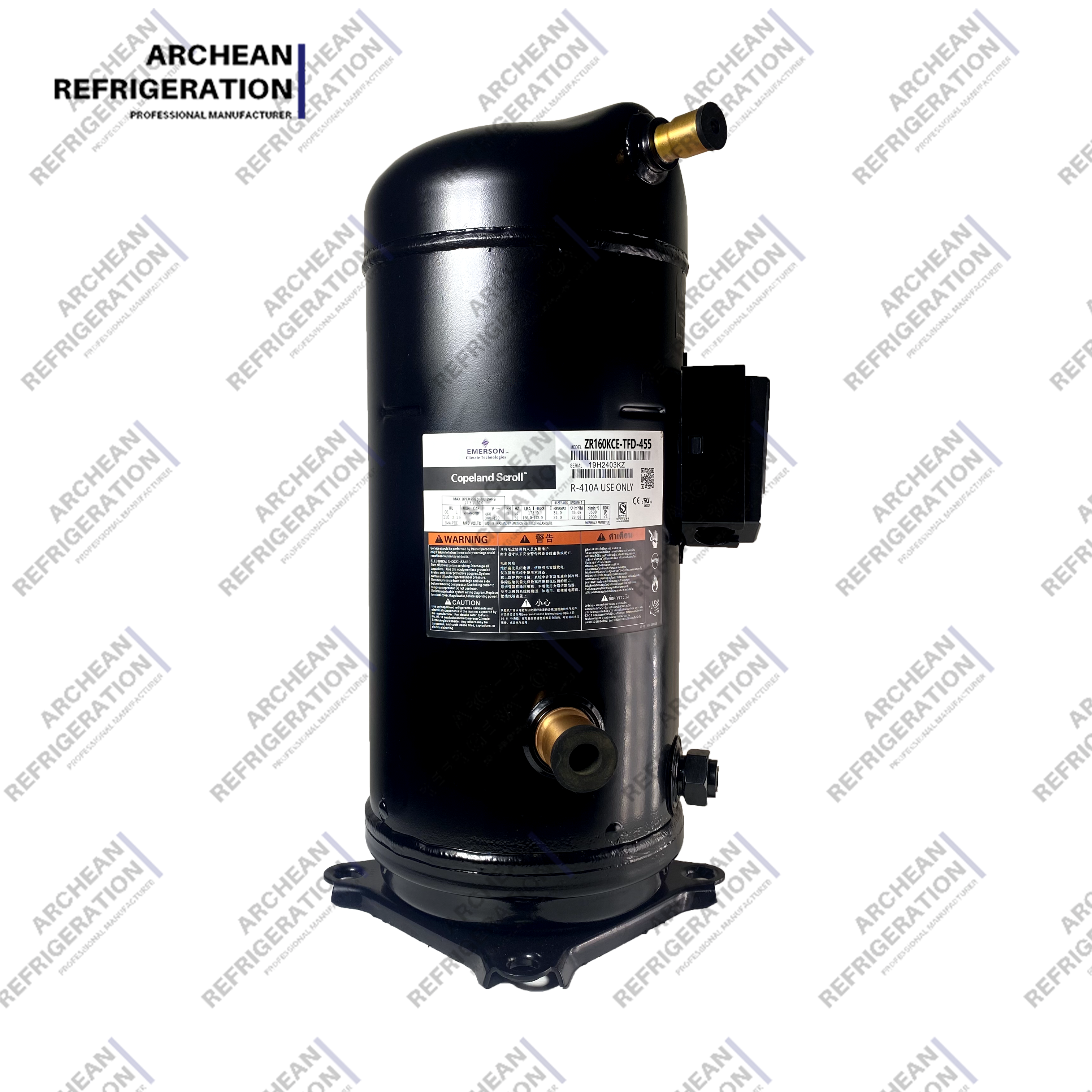 Semi Hermetic Walk in Cooler Variable Speed Copeland Air CompressorZR125KC-TFD ZR160KCE-TFD-455 for Refrigeration