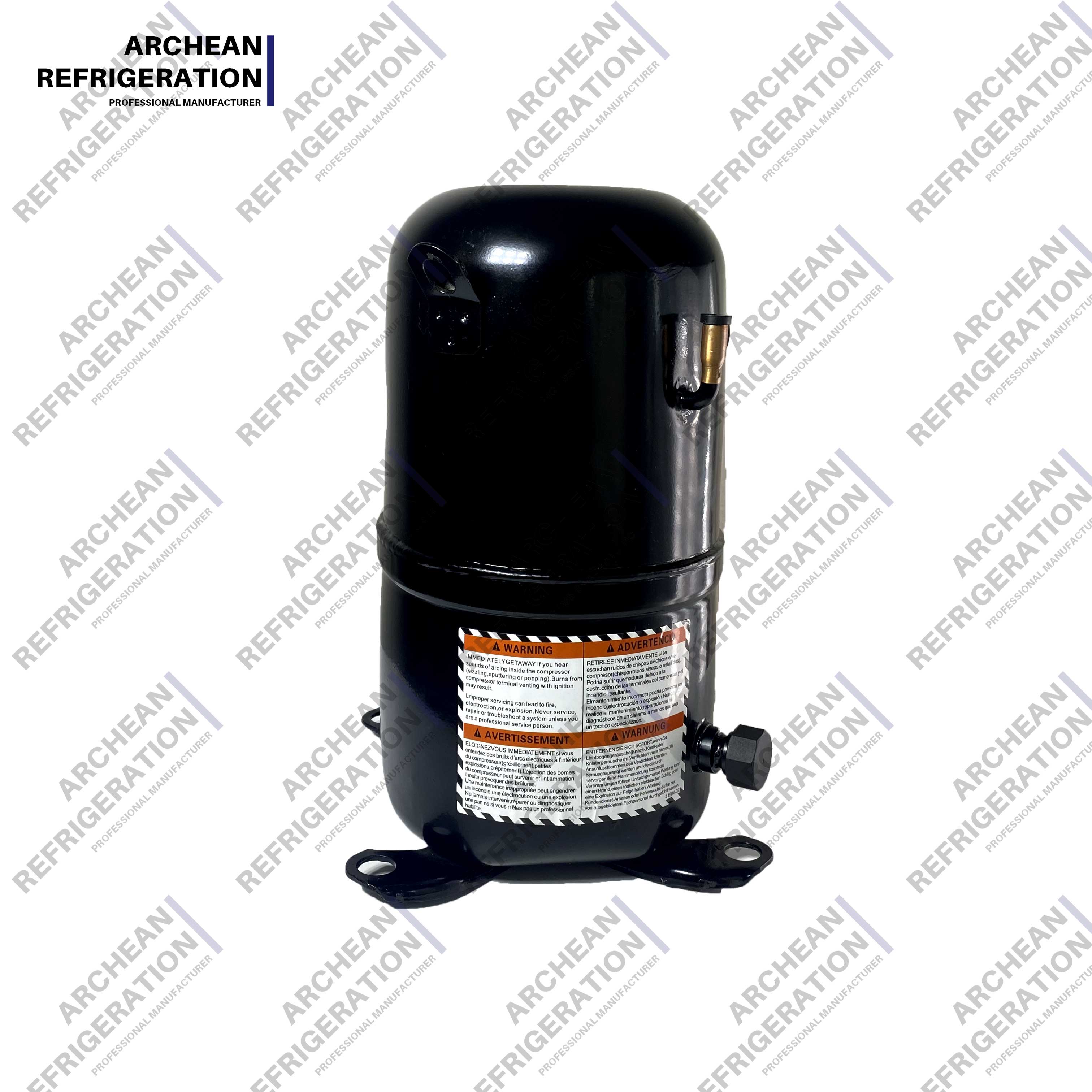 Refrigeration compressor components and mechanism